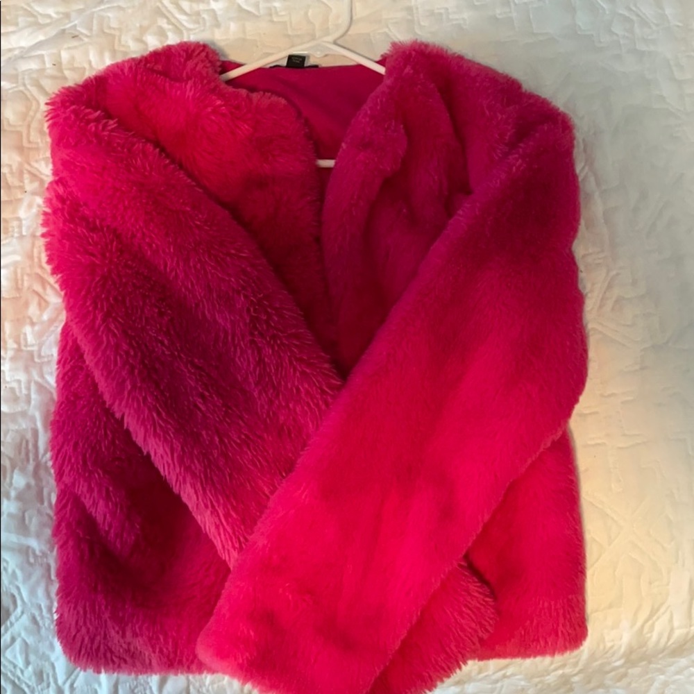 Wild fable xs pink faux fur jacket! Worn once